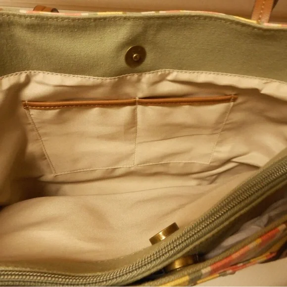 St Johns Bay Shoulder purse Striped Multicolor Tote Bag Beach - Picture 15 of 16